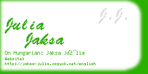 julia jaksa business card